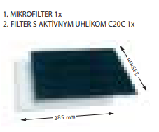 Univerzálny mikro / uhlíkový filter 235 x 285 mm
