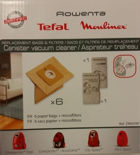ROWENTA, MOULINEX, TEFAL sáčky s mikrofiltrami pre Compacteo